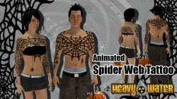 Heavy Water Does Halloween Right, kwoman32, Oct 8, 2012, 10:19 PM, YourPSHome.net, jpg, HeavyWater_AnimatedSpiderTattoo_684x384_20121010.jpg