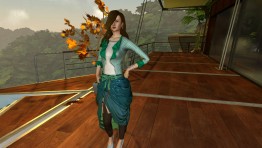 green skirt and arranged jacket