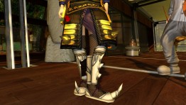 black skirt iunder golden armors